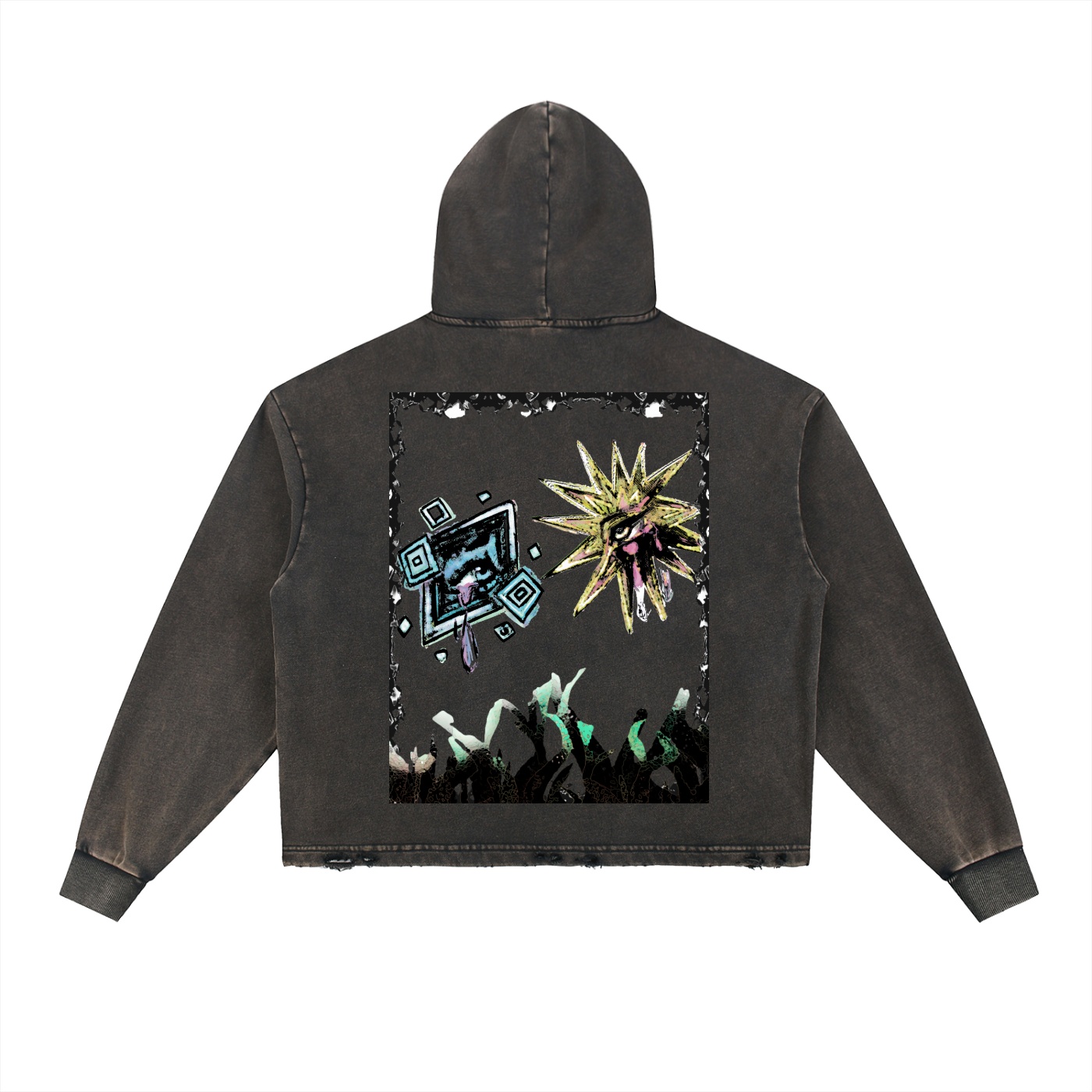 CRY ME A RIVER - Frayed Vintage Hoodie - Image 4